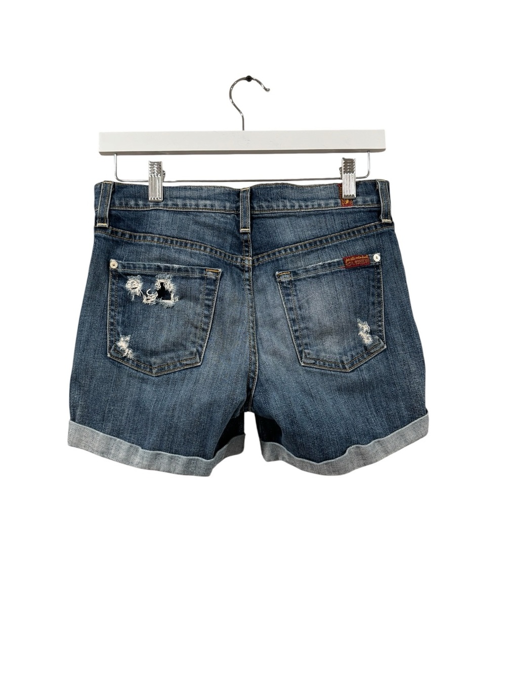 7 FAM Distressed Denim Shorts